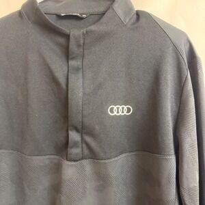 Levelwear Audi Sport Golf Pullover Shirt Mens M 1/4 Quarter Zip Long Sleeve Gray